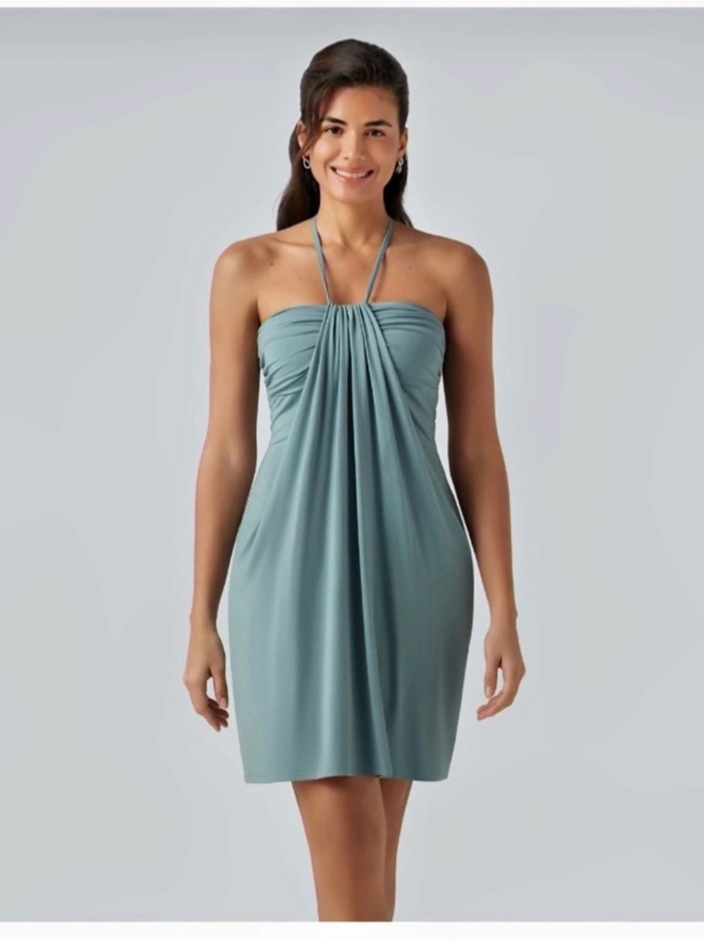 Halter Tie Back Dress with Pockets